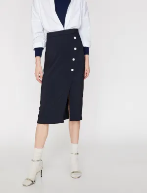 12069 Navy Midi Skirt