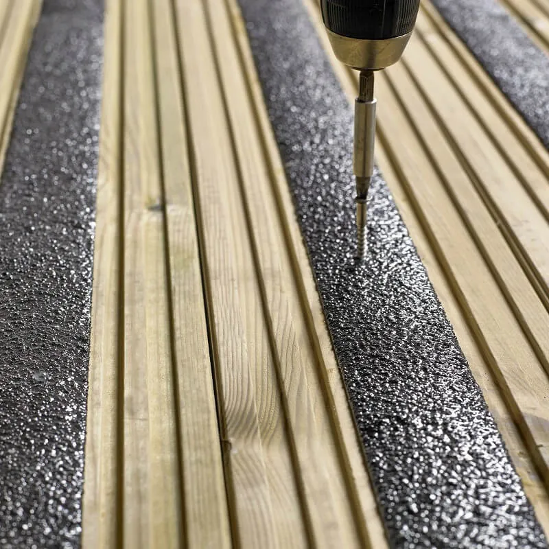 50mm Wide Non-Slip Anti-Skid Decking Strips - Safety and Style for Outdoor Space - BLACK