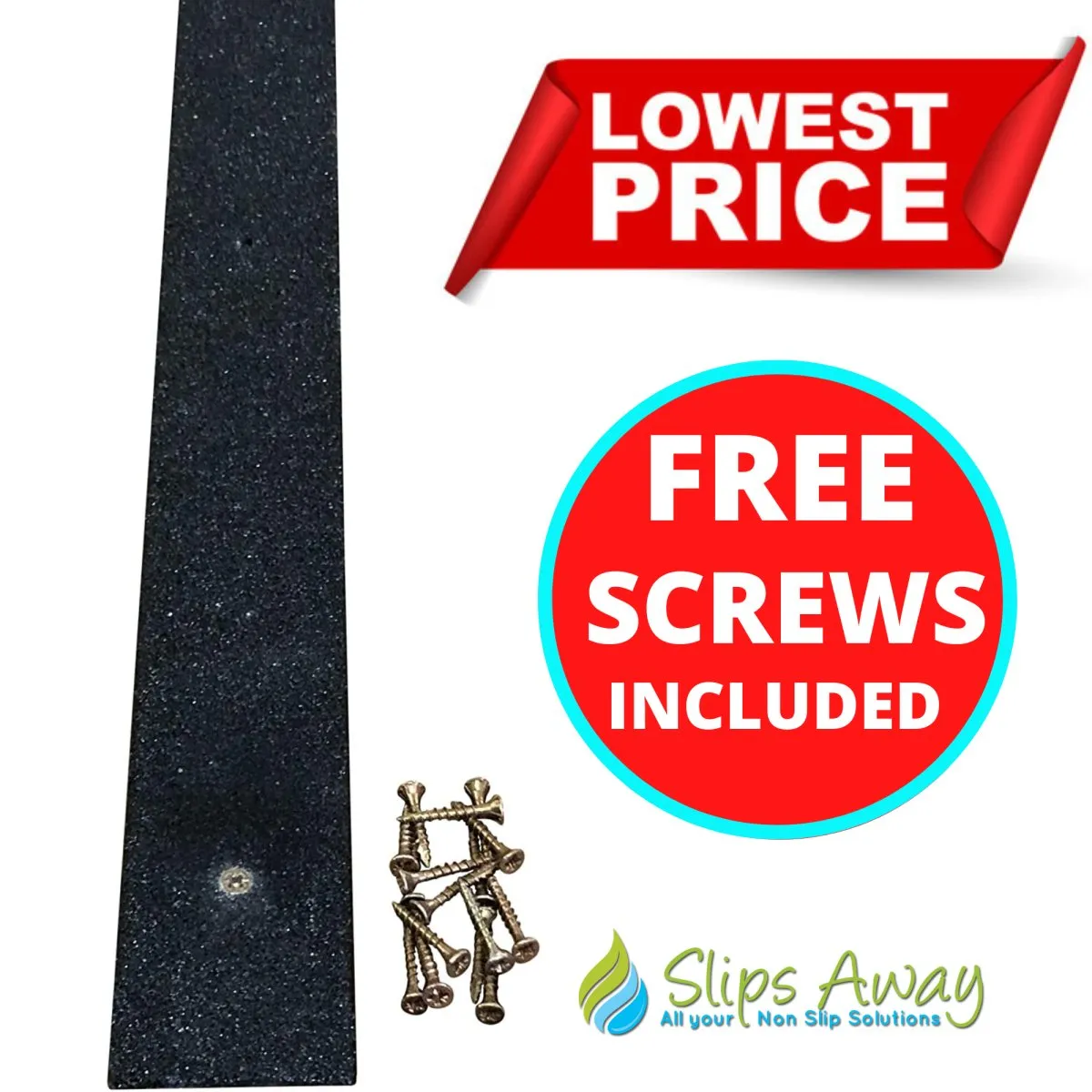 50mm Wide Non-Slip Anti-Skid Decking Strips - Safety and Style for Outdoor Space - BLACK