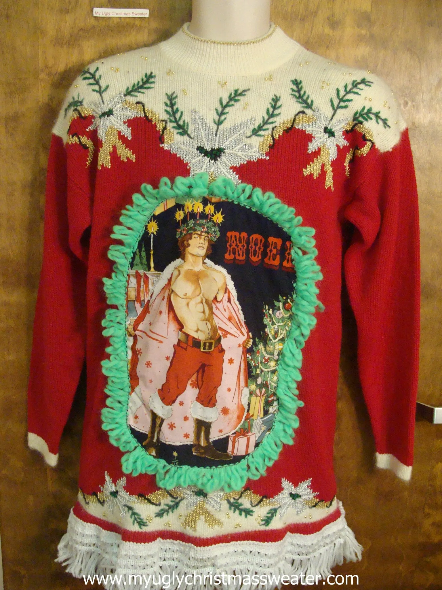 80s Funny Ugly Sweater with Naughty Hottie Guy