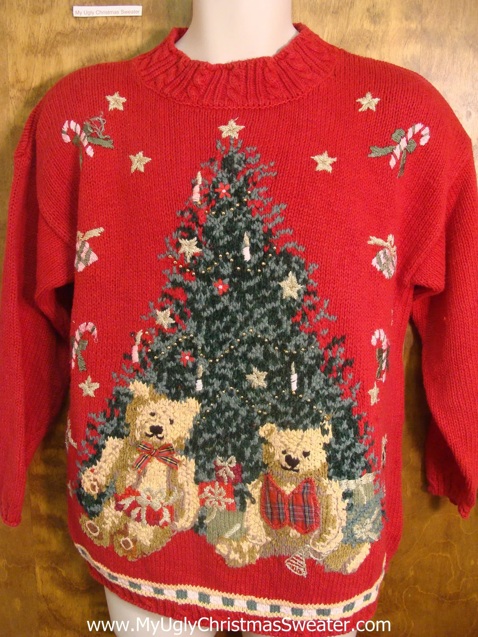 80s Teddy Bears with Tree Tacky Xmas Sweater