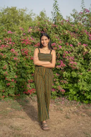 Aam Panna Ajrakh Striped Jumpsuit (Final Sale)