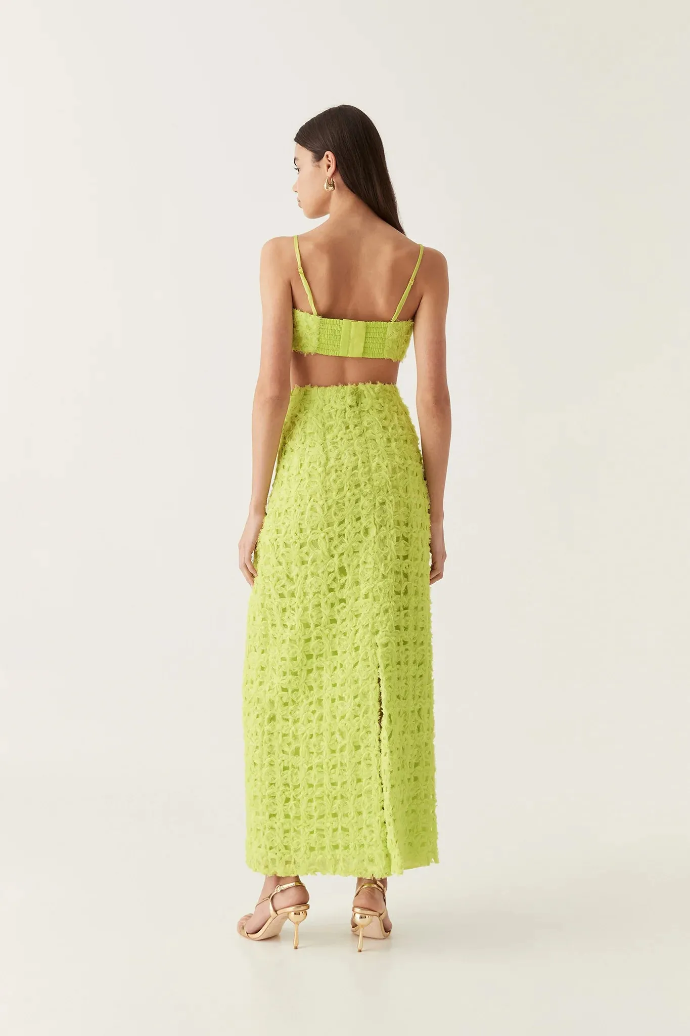 Aje Quintette Textured Bralette - Light Lime