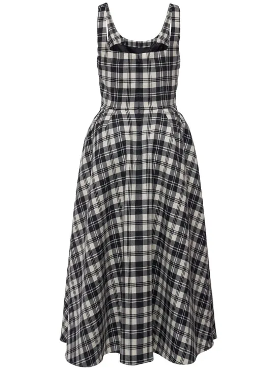 Alessandra Rich   Wool tartan midi dress 