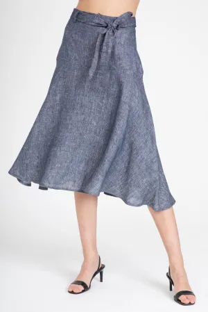 Allas Skirt – Indigo Gray Linen