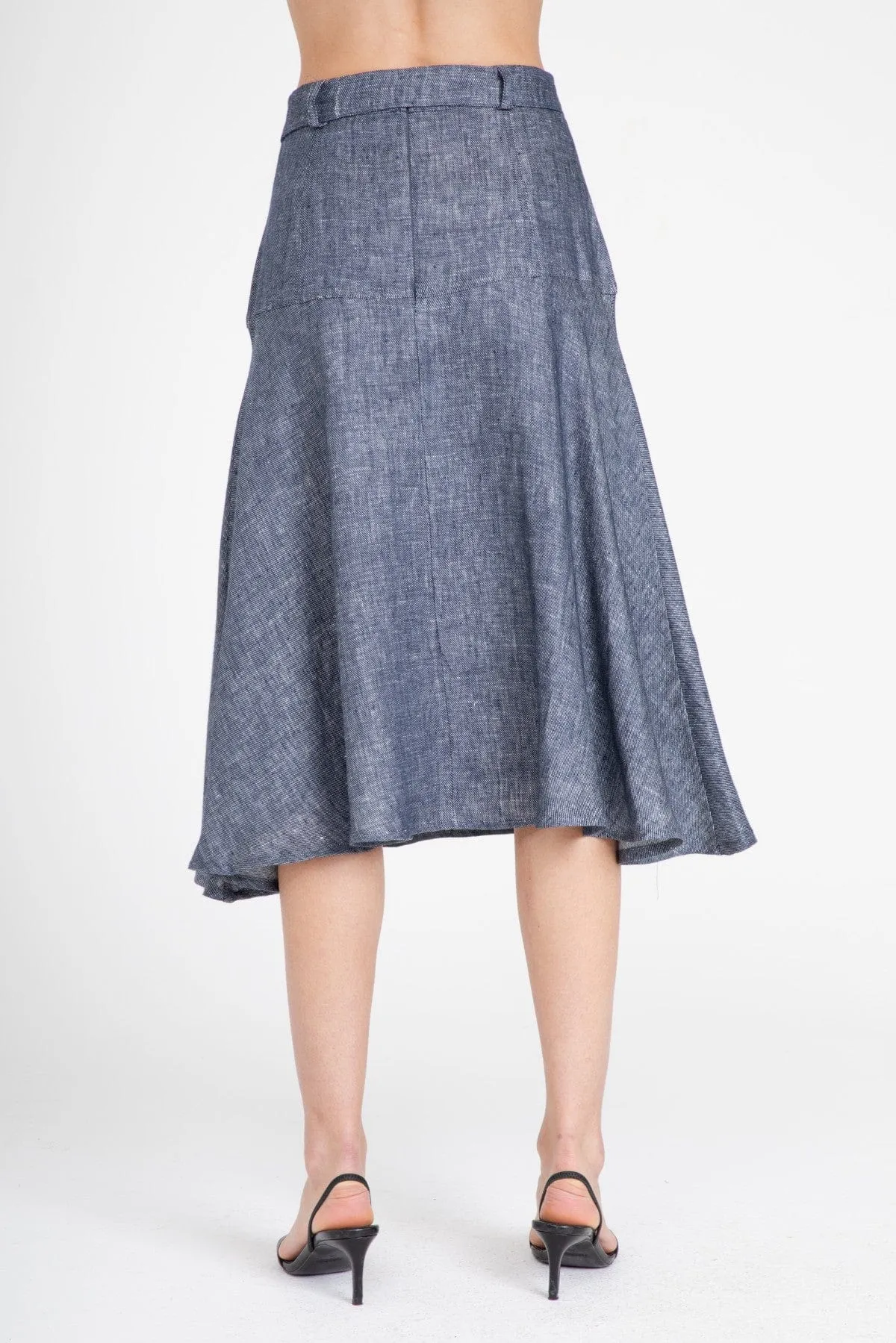 Allas Skirt – Indigo Gray Linen