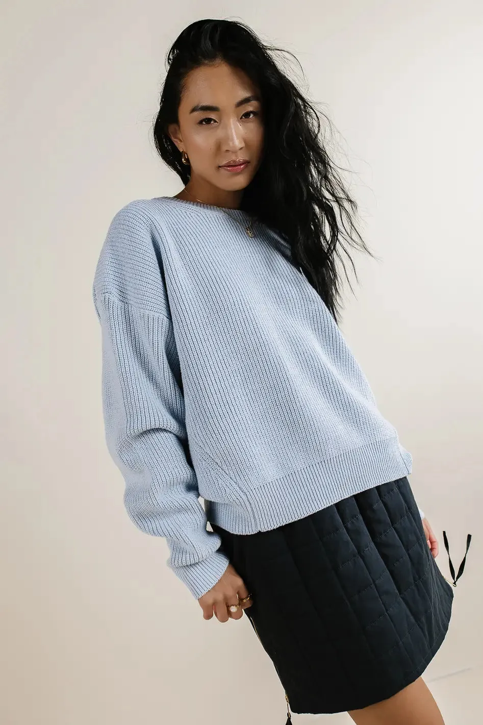 Alyssa Knit Sweater in Blue - FINAL SALE