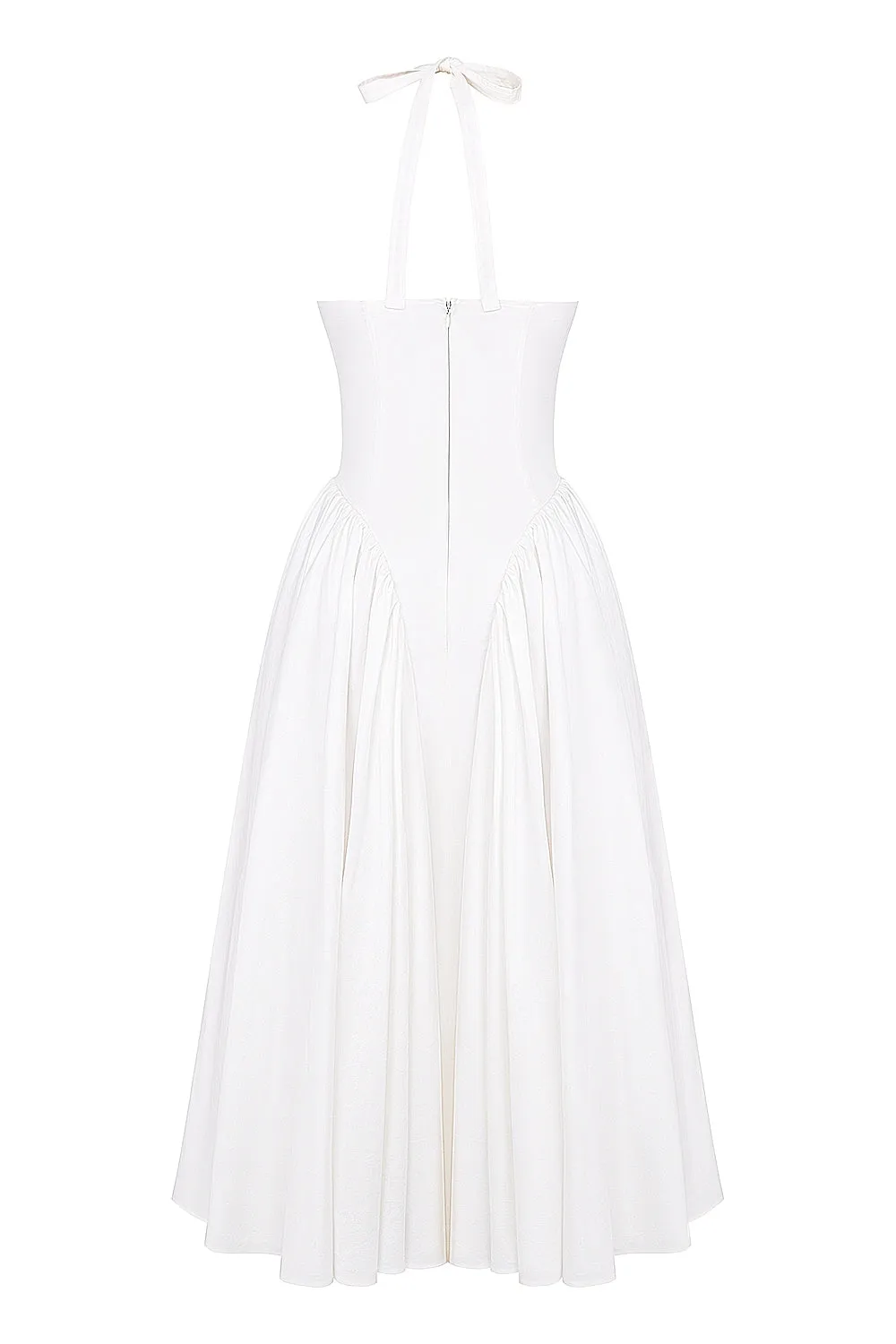 Amani White Halter Midi Dress