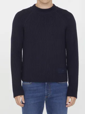 Ami Paris Blue Jumper With Patch