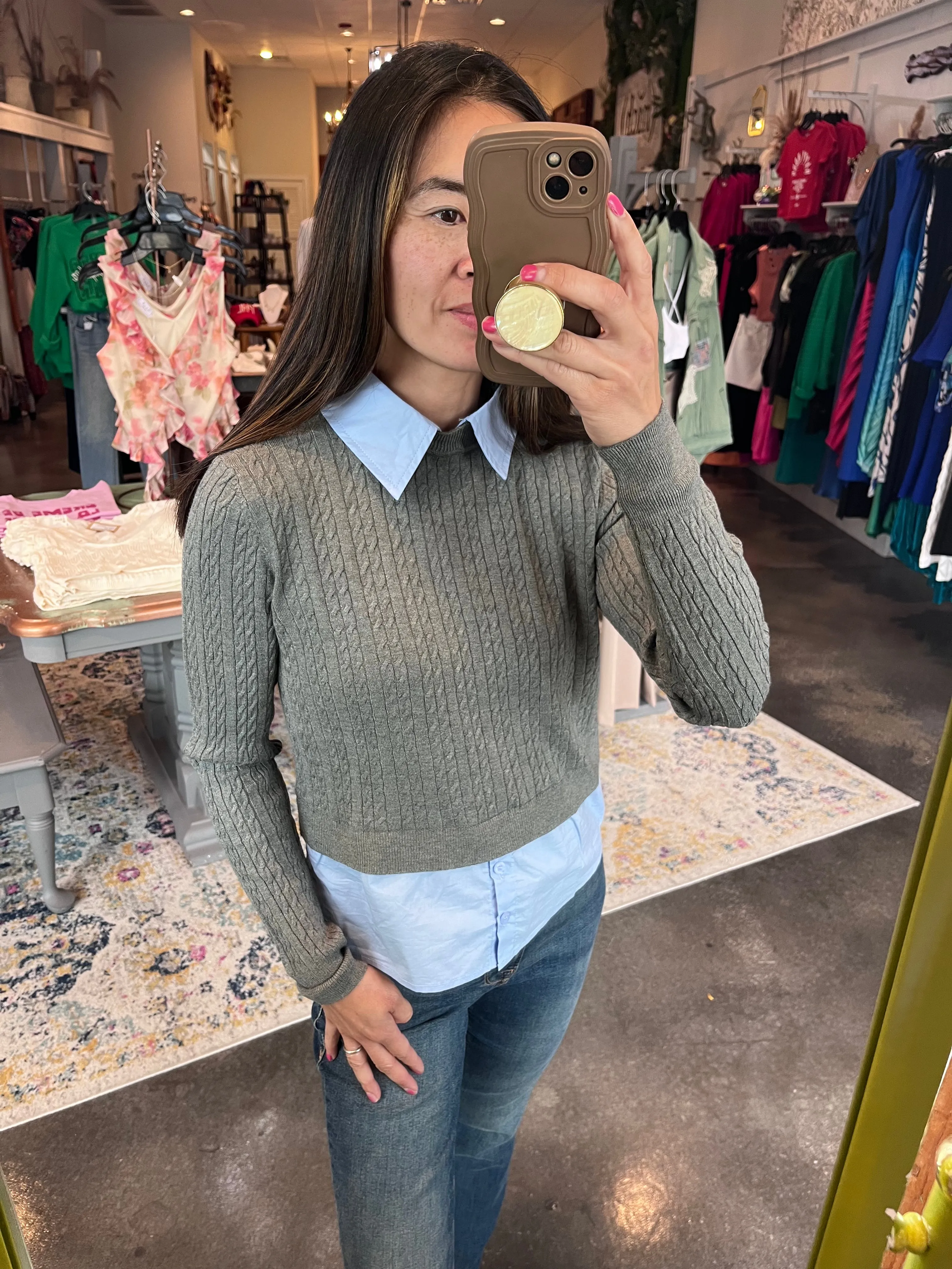 Amsonia 2 in 1 Collared Sweater