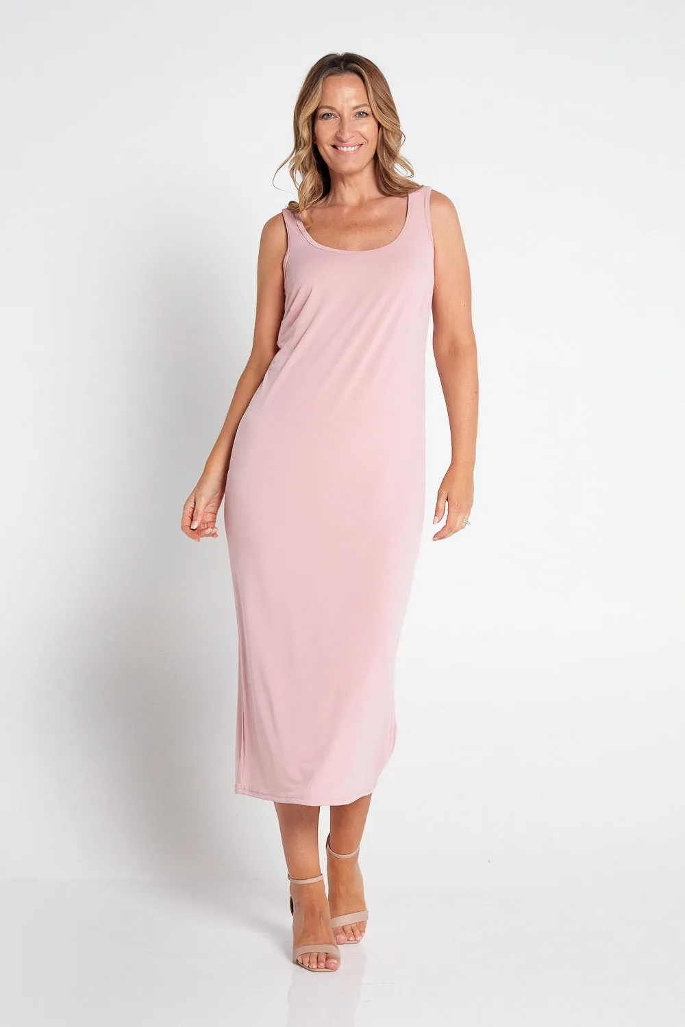 Amy Midi Stretch Slip - Blush