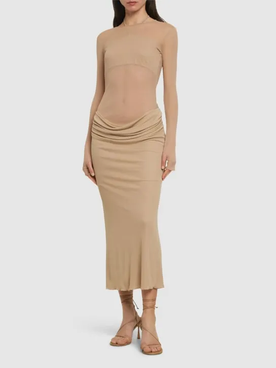 Andreadamo   Draped jersey midi dress 