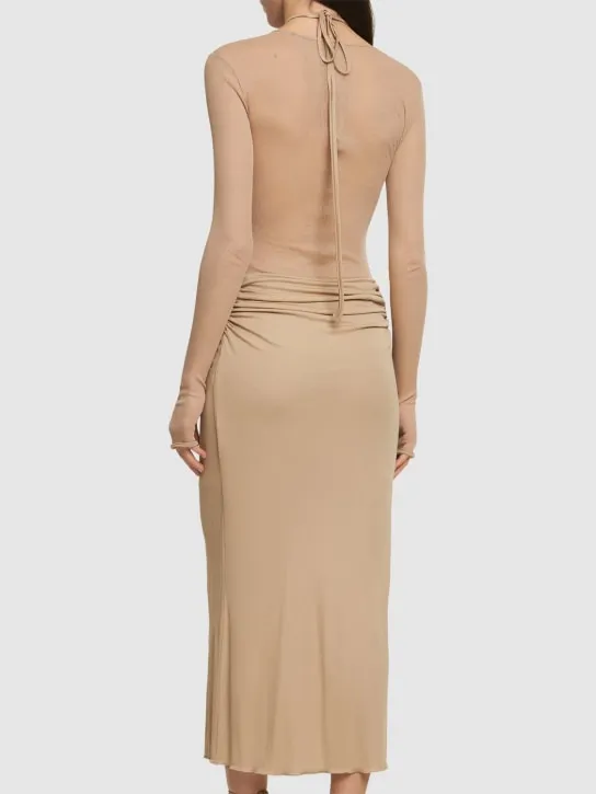 Andreadamo   Draped jersey midi dress 