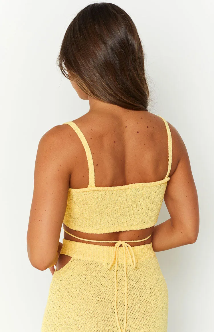 Annabella Yellow Crop Top