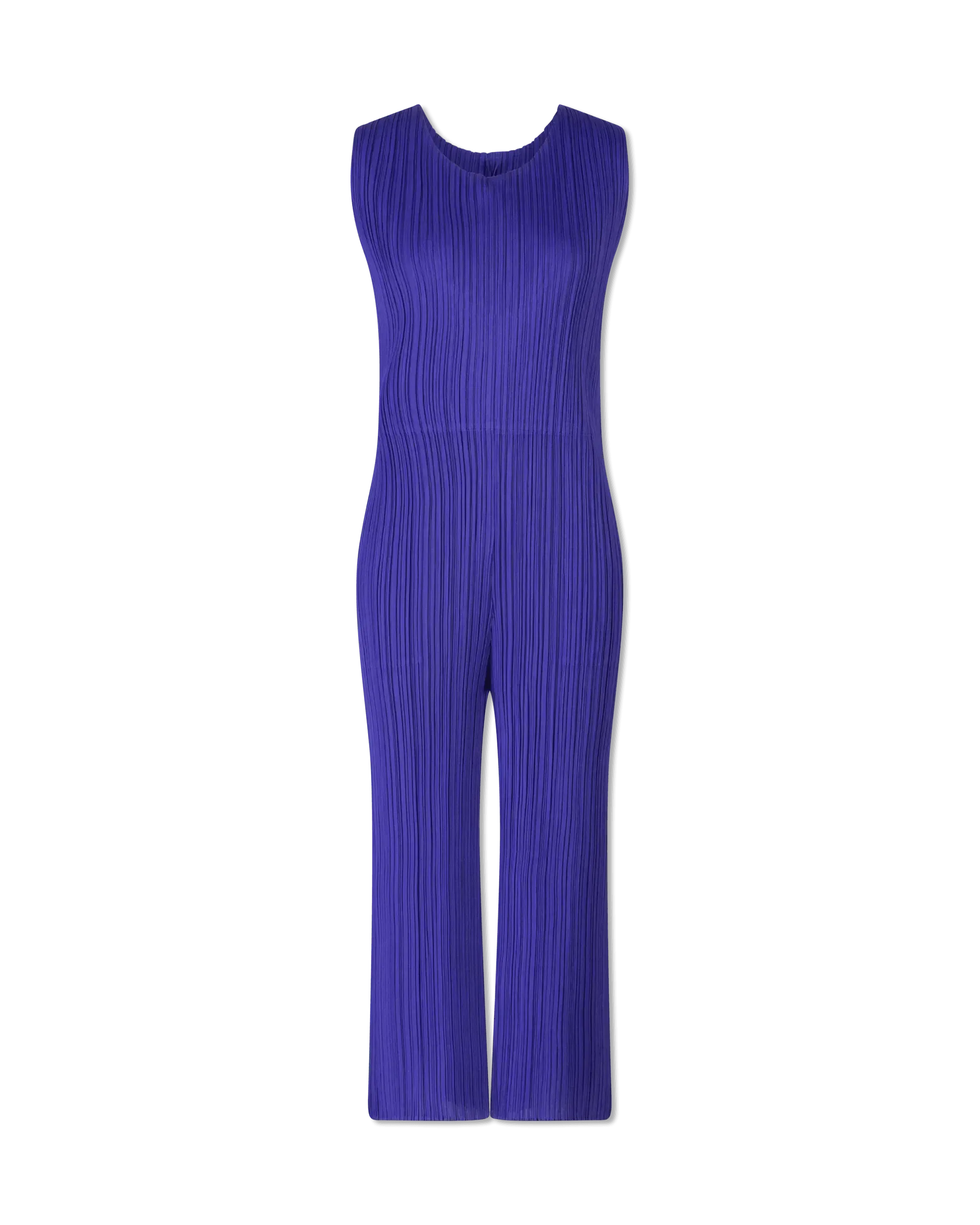 April Plissé-Effect Knit Jumpsuit