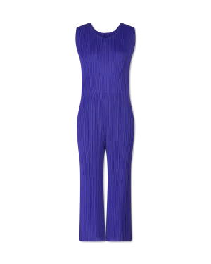 April Plissé-Effect Knit Jumpsuit