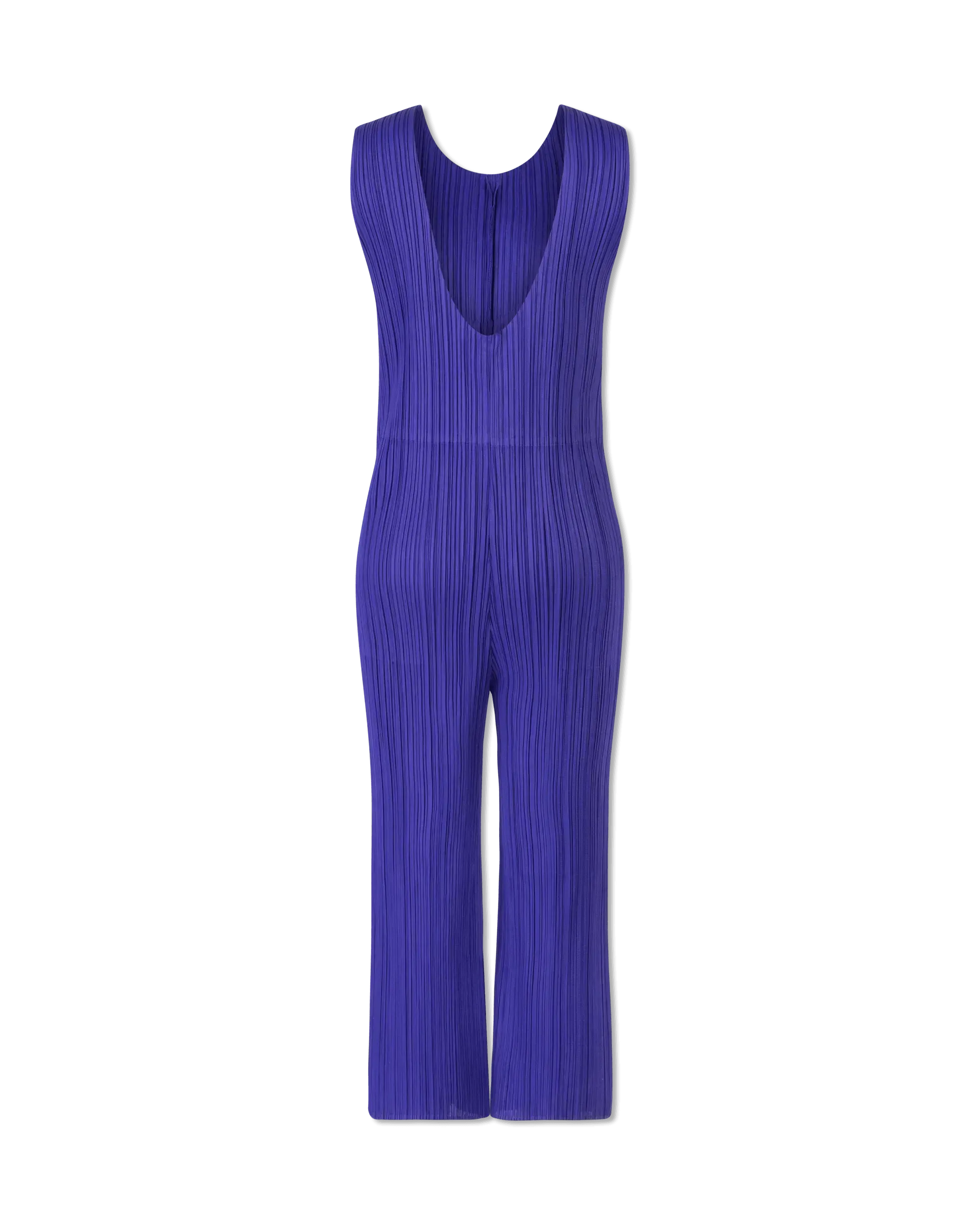 April Plissé-Effect Knit Jumpsuit