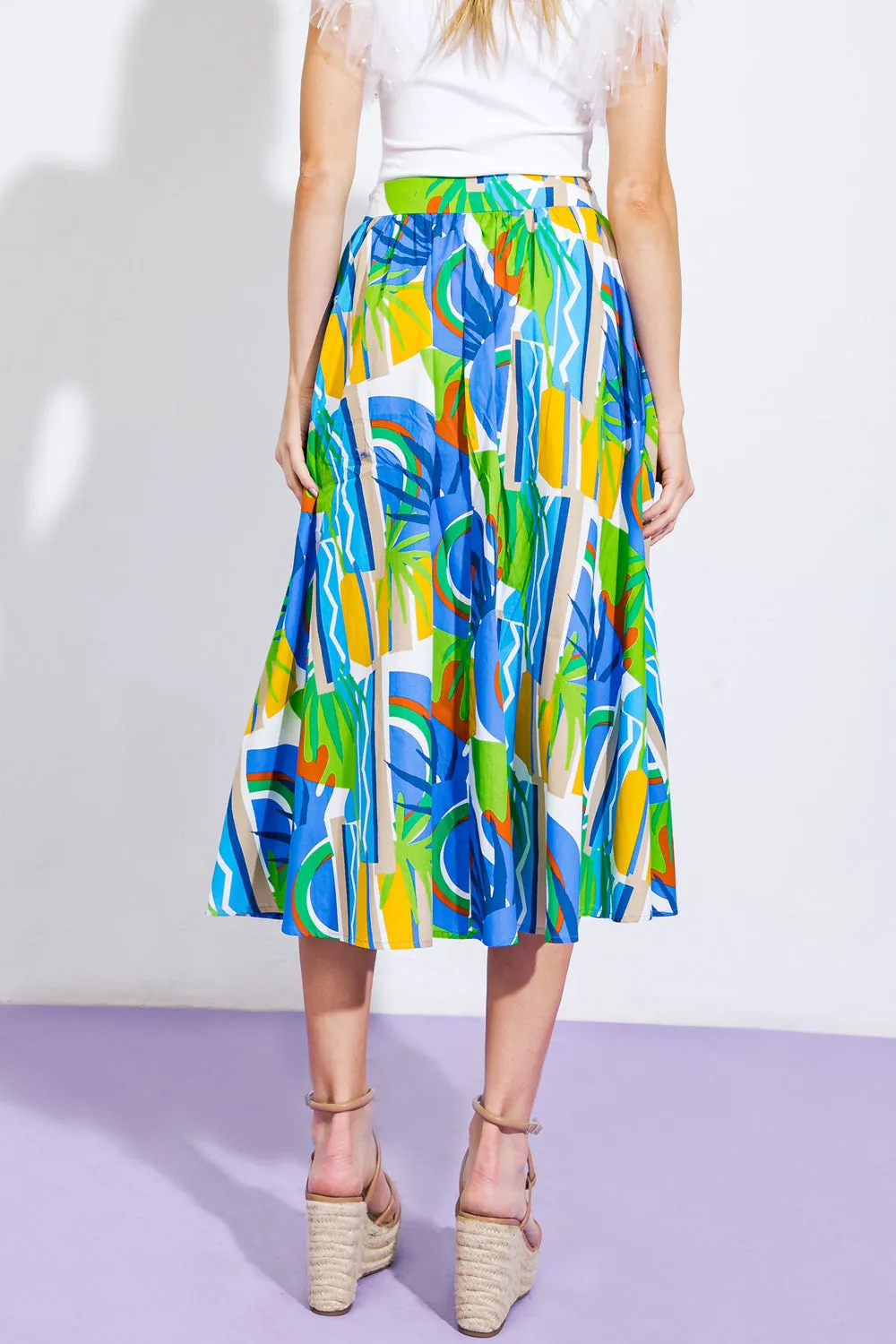 ARE WE THERE YET WOVEN MIDI SKIRT