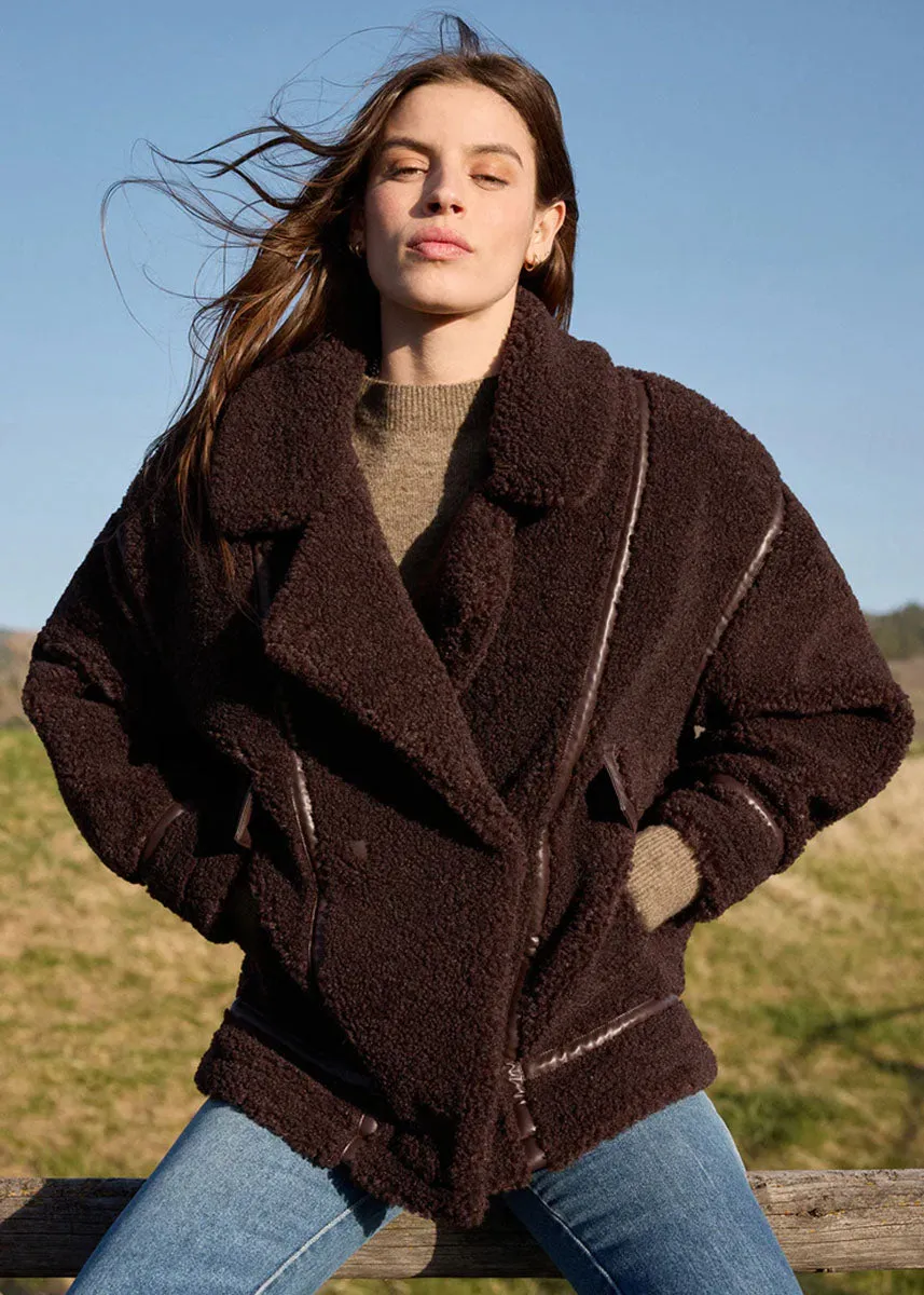 Ari Sherpa Coat - Dark Chocolate