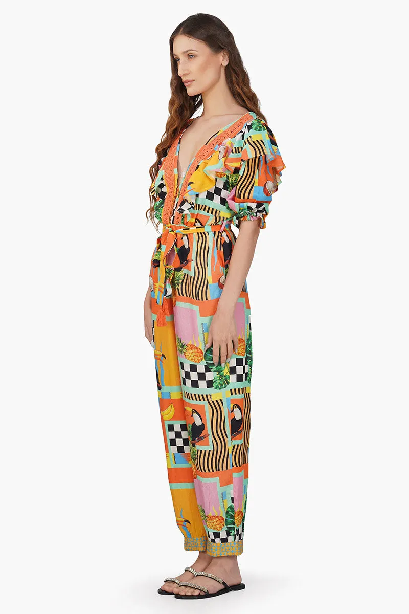 Barbara Printed Lace Jumpsuit