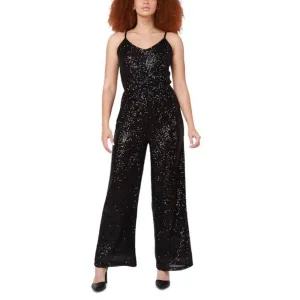 Black Tape Adjustable Sequin-Embellished Jumpsuit XL