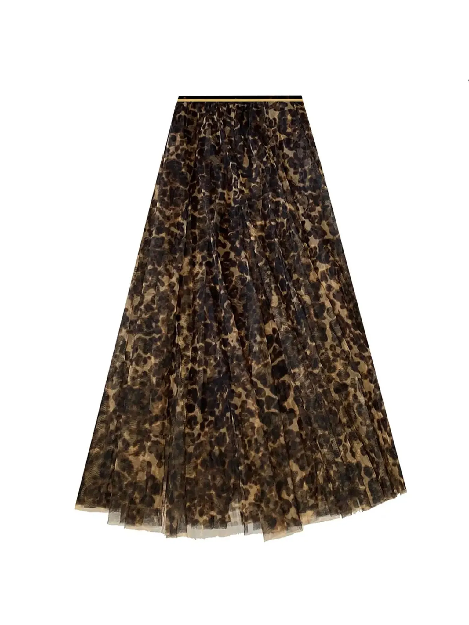 BLUE BASICS Tulle Skirt - Big Leopard Print