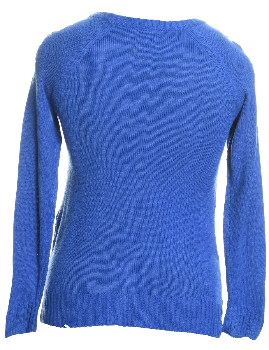 Blue Christmas Jumper - XS