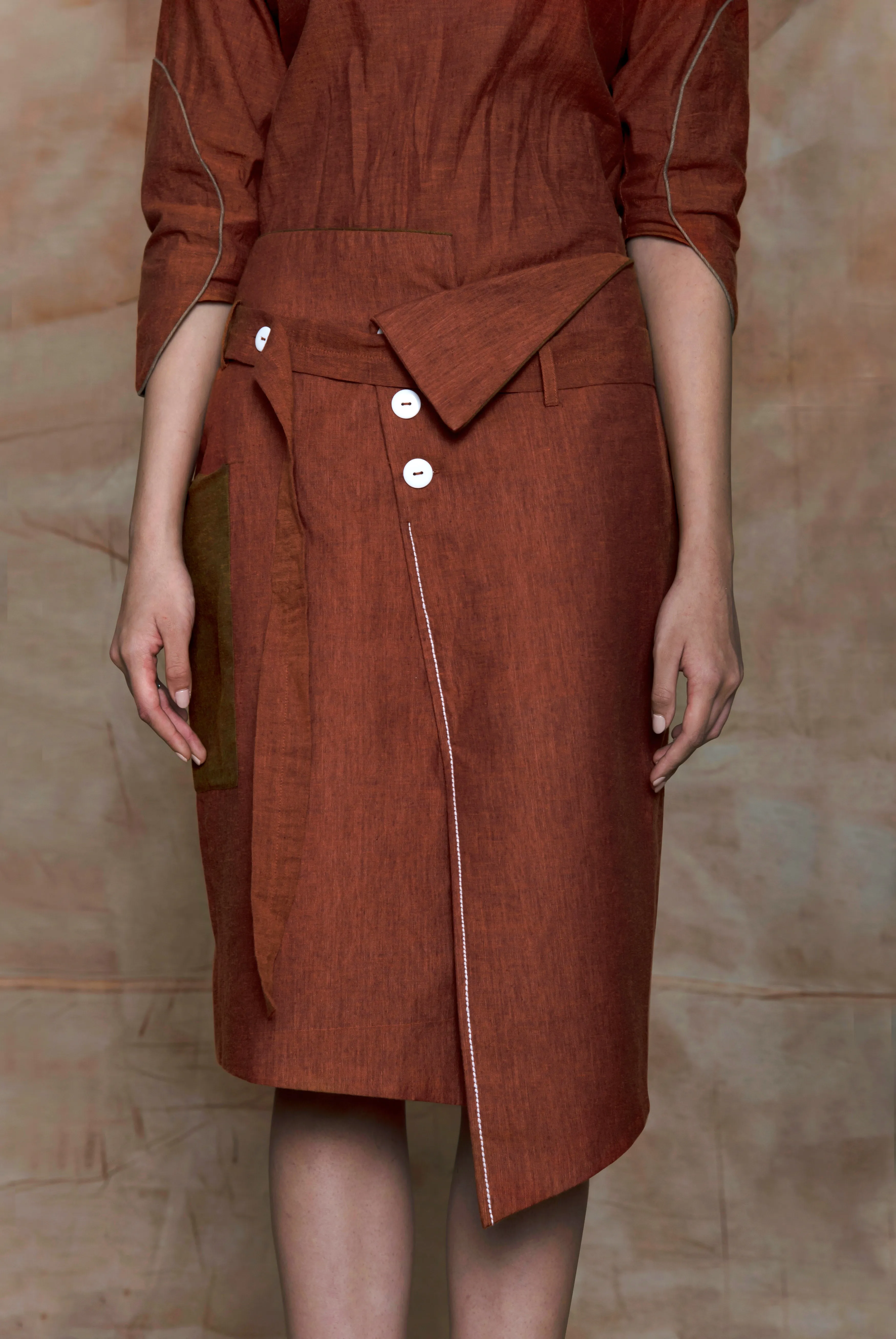 Brown Midi Skirt