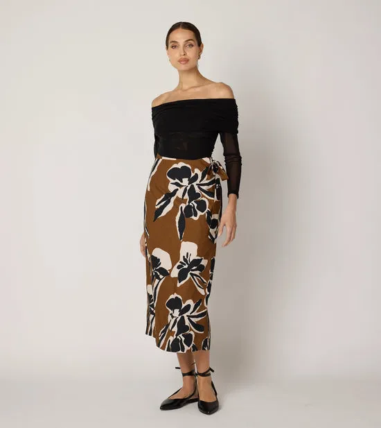 Camilla Midi Skirt - Smoked Clover