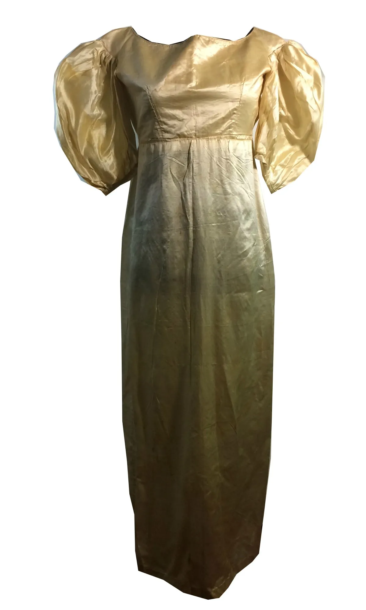 Candlelight Silk Regency Style Wedding Dress, Bodice and Corded Corset circa 1828