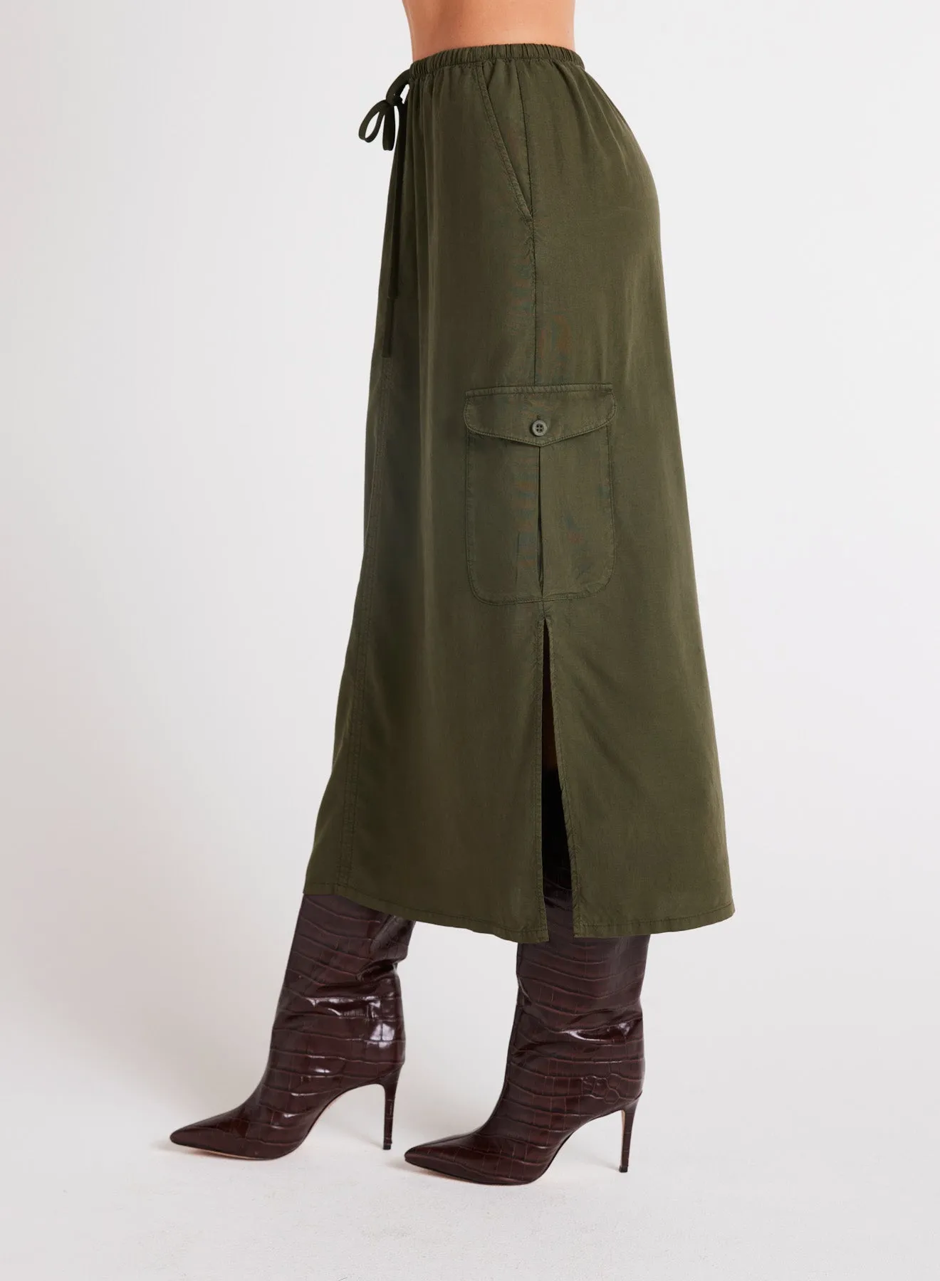 Cargo Midi Skirt - Italian Herb