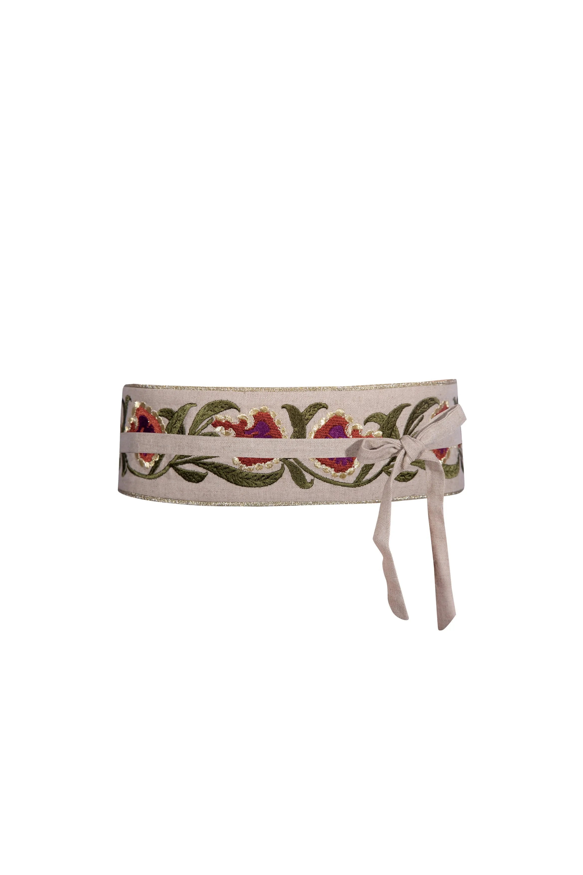 Carnation Belt- Sand/Purple