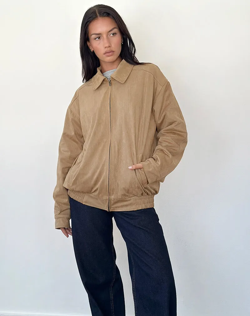 Cavita Jacket in Faux Suede Tan