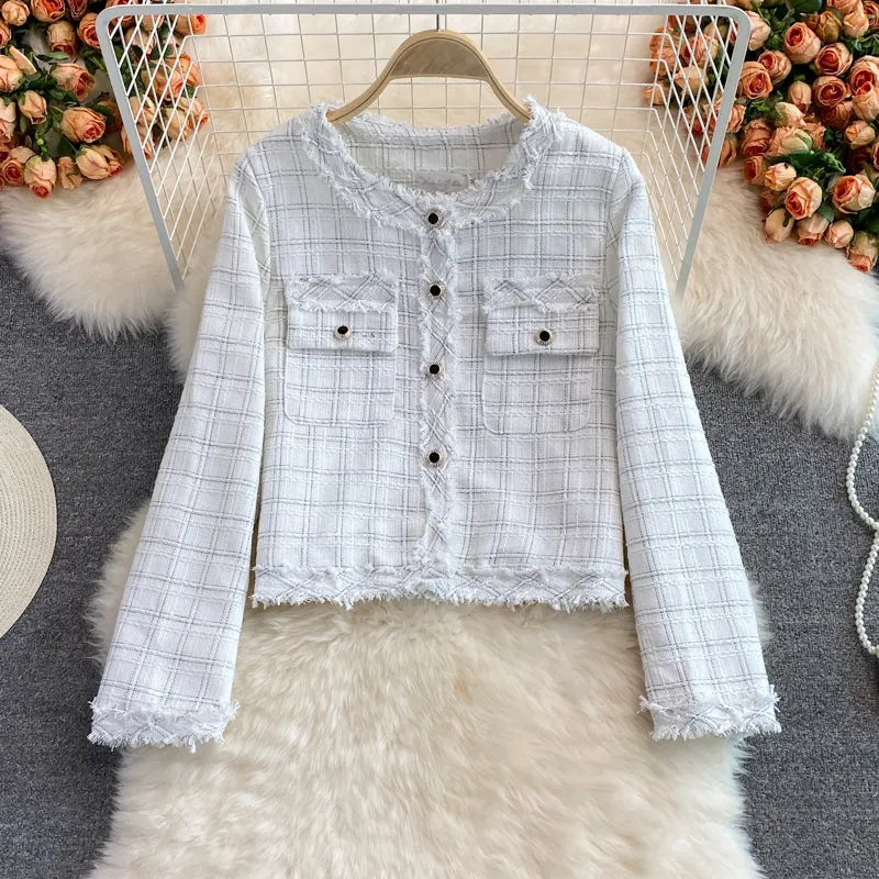 Celebrity xiaoxiangfeng woolen plaid coat female  1644