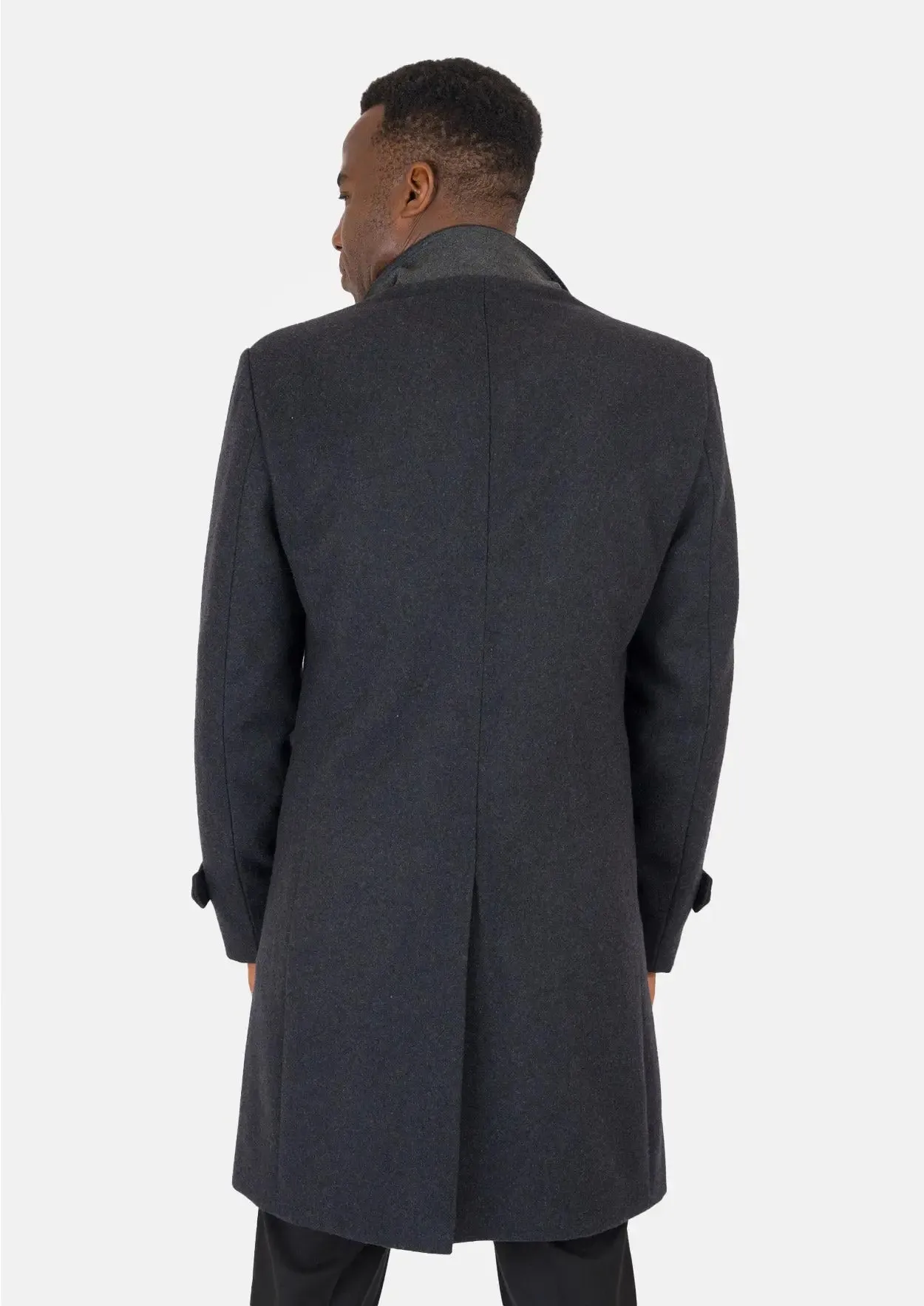 Charcoal Wool Classic Overcoat