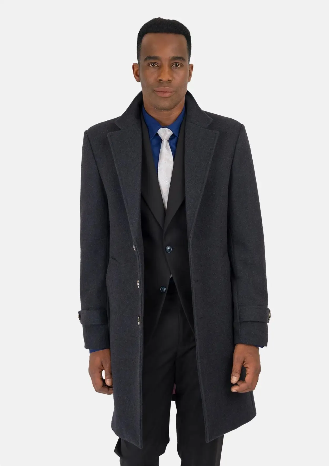 Charcoal Wool Classic Overcoat