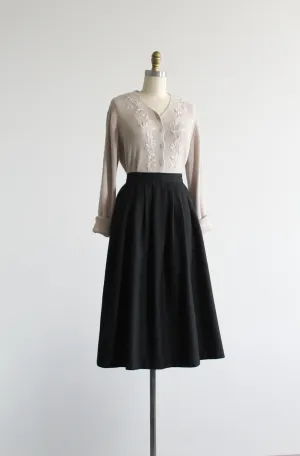 charcoal wool midi skirt