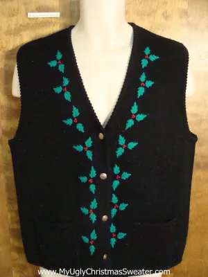 Cheap Black Ugly Christmas Sweater Vest