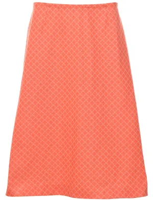 Checked Pattern Midi Skirt - L