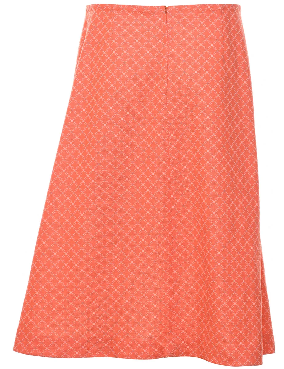 Checked Pattern Midi Skirt - L