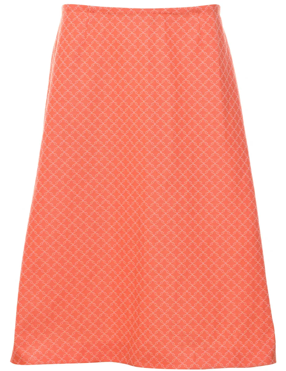 Checked Pattern Midi Skirt - L