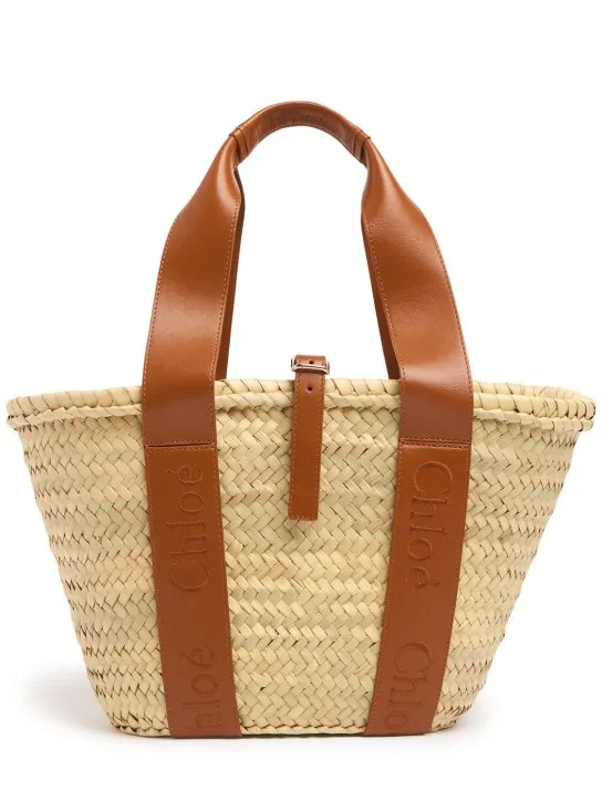 Chloé   Midi Sense raffia tote bag 