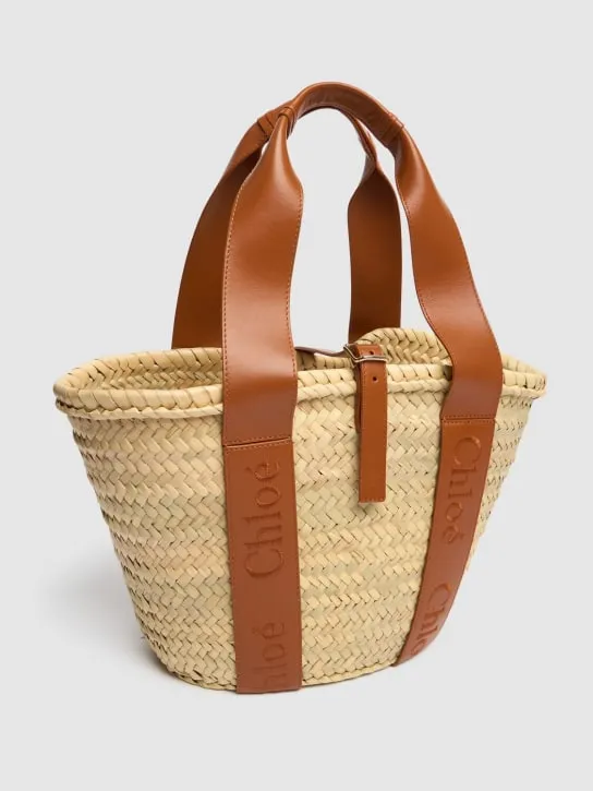 Chloé   Midi Sense raffia tote bag 