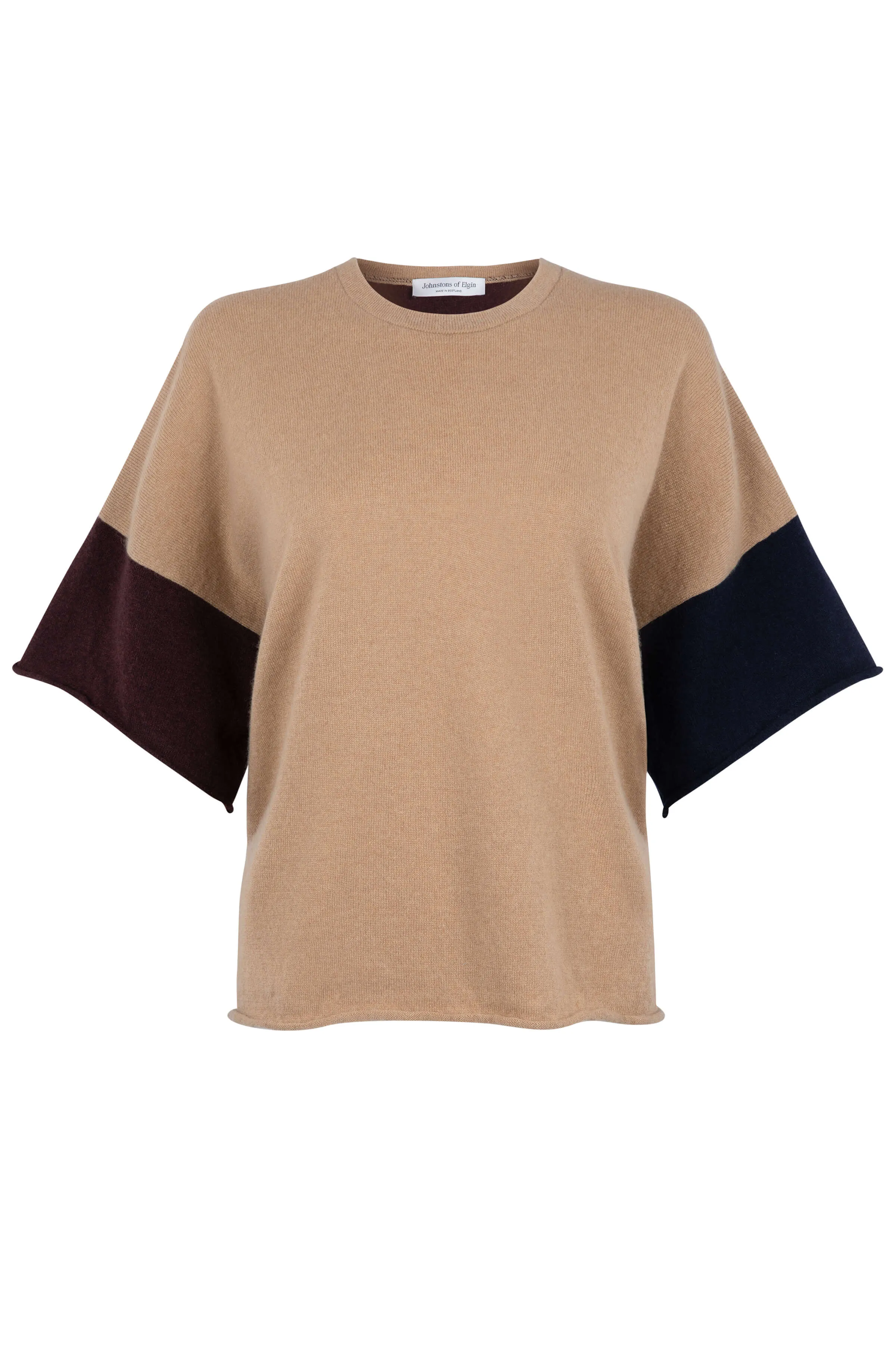 Colour Block Cashmere T-Shirt