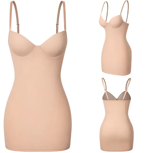 Contour Slip Dress With Bra