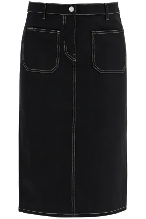 Courreges denim midi skirt in seven