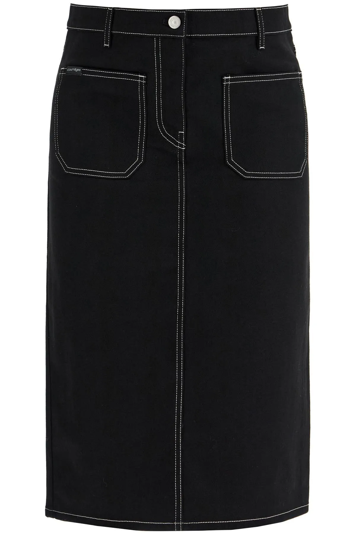 Courreges denim midi skirt in seven