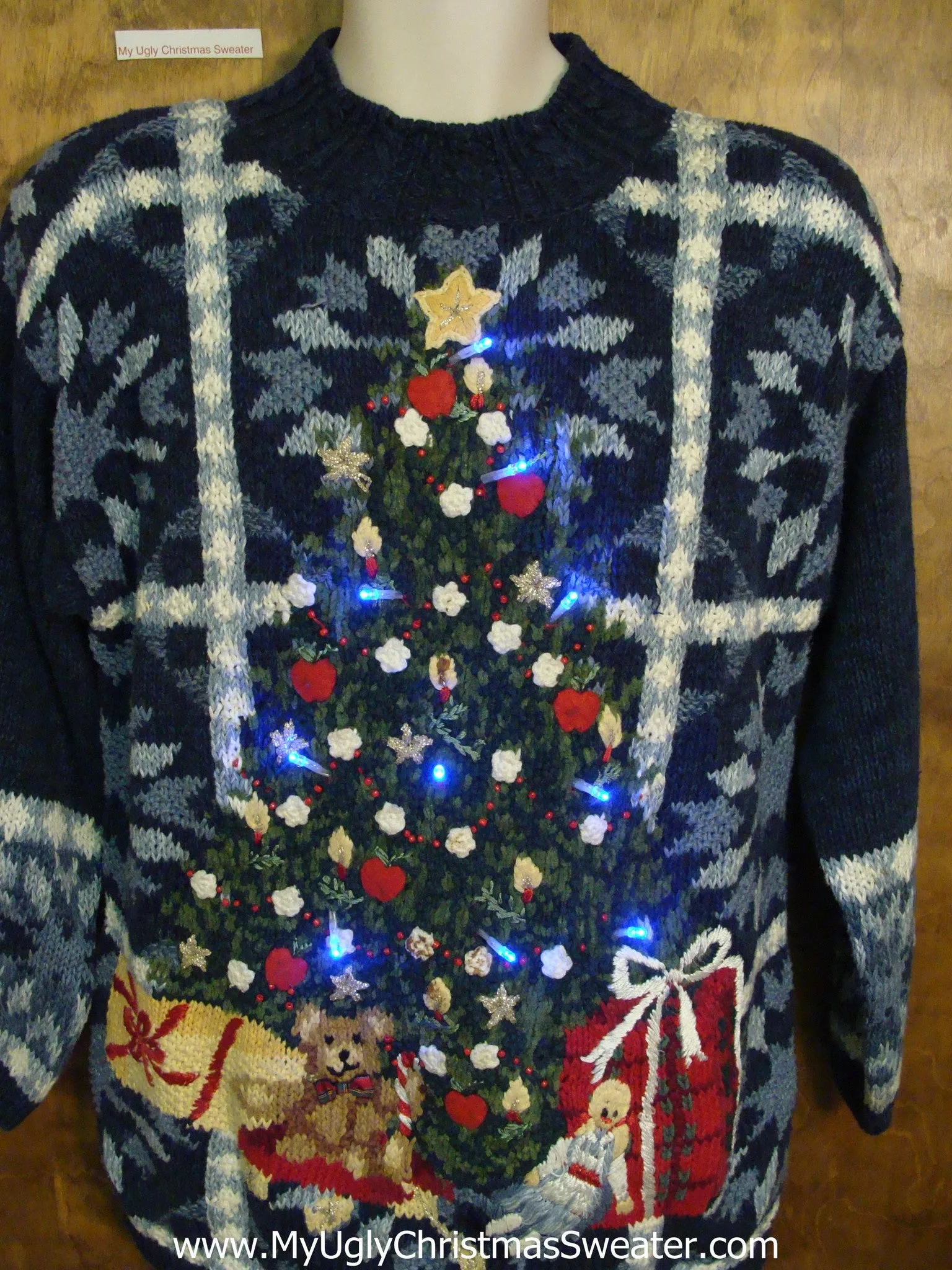 Crazy Tree Light Up Ugly Xmas Sweater