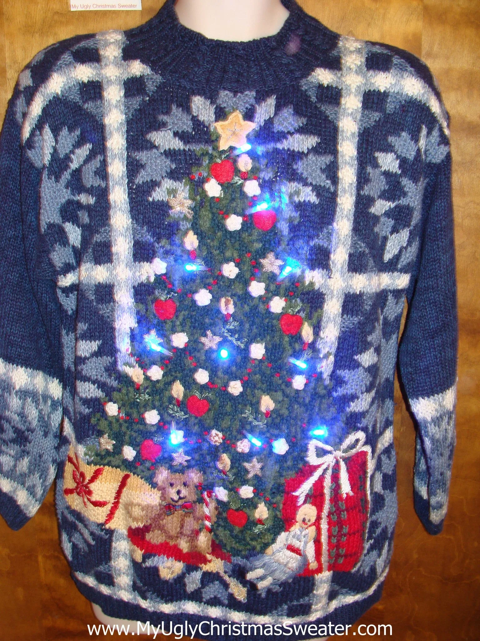 Crazy Tree Light Up Ugly Xmas Sweater