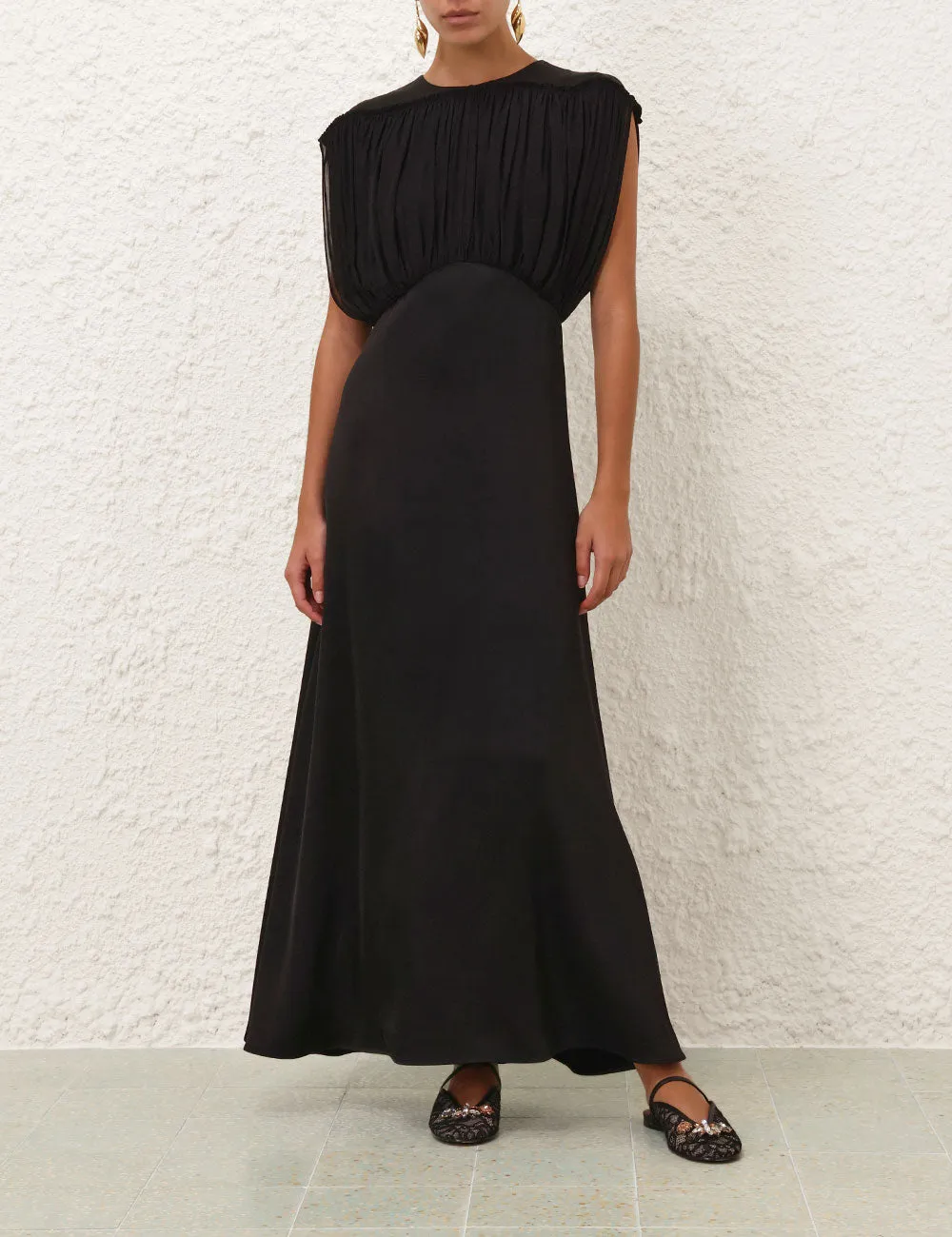 Crush Bias Midi Dress in Black